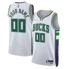 Milwaukee Premium Bucks Nike 2021/22 Swingman Custom Jersey City Edition White