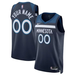Minnesota Authentique Timberwolves Nike Unisex Swingman Custom Jersey Navy Icon Edition