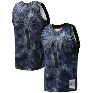 Muggsy Bogues Charlotte Hornets Hardwood Classics 1992/93 Tie Dye Swingman Jersey Black Superbe