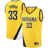 Myles Turner Indiana Pacers Bold Fast Break Replica Jersey Statement Edition Gold