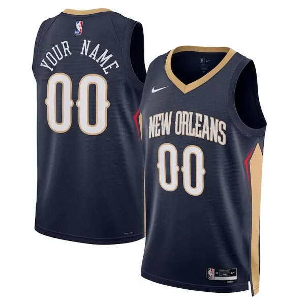 New Orleans Exclusif Pelicans Nike Unisex 2022/23 Swingman Custom Jersey Navy Icon Edition
