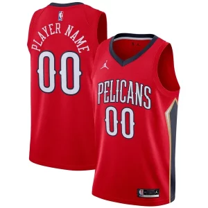New Orleans Pelicans Jordan Charming Brand Swingman Custom Jersey Statement Edition Red