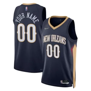 New Orleans Pelicans Nike 2021/22 Diamond Swingman Custom Jersey Notable Icon Edition Navy