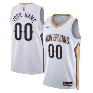 New Orleans Pelicans Nike Unisex Swingman Custom Jersey White Association Admirable Edition