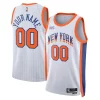 New York Knicks Splendide Nike Unisex 2024/25 Custom Swingman Jersey City Edition White