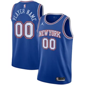 New York Vibrant Knicks Jordan Brand Swingman Custom Jersey Statement Edition Blue