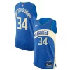 Nike Giannis Antetokounmpo Milwaukee Bucks Authentic Jersey Exceptionnel City Edition Blue