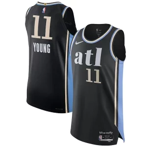 Nike Trae Young Atlanta Hawks Exceptionnel Authentic Jersey City Edition Black