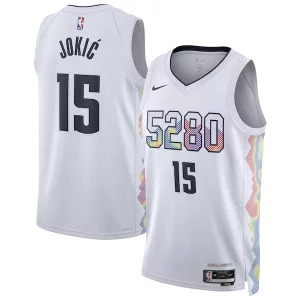 Nikola Jokic Denver Nuggets Nike Unisex Haut de gamme 2024/25 Swingman Player Jersey City Edition White