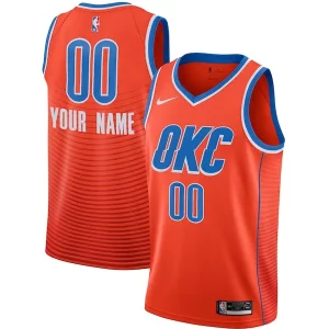 Oklahoma City Thunder Jordan Brand Swingman Custom Jersey Statement Edition Orange Captivant