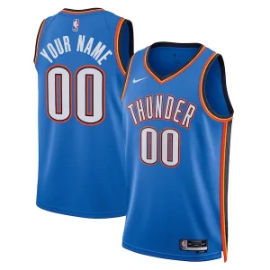 Oklahoma City Thunder Nike Unisex Swingman Custom Jersey Blue Icon Luxueux Edition