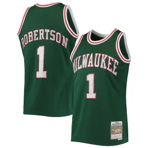 Oscar Robertson Personalisable Milwaukee Bucks 1996/97 Hardwood Classics NBA 75th Anniversary Diamond Swingman Jersey Green