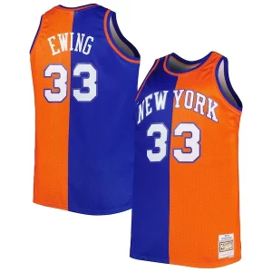 Patrick Ewing Authentique New York Knicks Big & Tall Hardwood Classics 1991/92 Split Swingman Jersey Blue/Orange