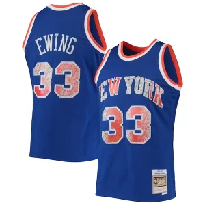 Patrick Ewing New Splendide York Knicks 1991/92 Hardwood Classics NBA 75th Anniversary Diamond Swingman Jersey Blue