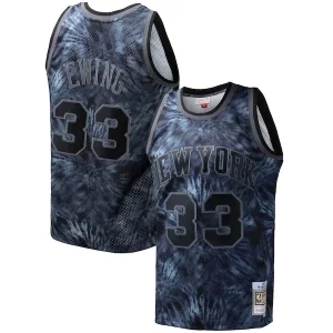Patrick Ewing New York Distingué Knicks Hardwood Classics 1991/92 Tie Dye Swingman Jersey Black