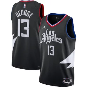 Paul George LA Clippers Jordan Brand Unisex Charming Swingman Jersey Statement Edition Black