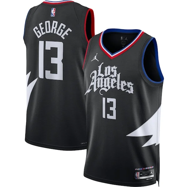 Paul George LA Clippers Jordan Brand Unisex Charming Swingman Jersey Statement Edition Black