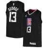 Paul George LA Clippers Jordan Brand Youth 2020/21 Swingman Player Éclatant Jersey Black Statement Edition