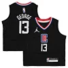 Paul George LA Clippers Jordan Prime Brand Toddler 2020/21 Jersey Black Statement Edition