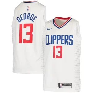 Paul George LA Clippers Nike Youth 2020/21 Swingman Bold Jersey Association Edition White