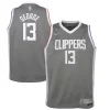 Paul George Personalisable LA Clippers Nike Youth 2020/21 Swingman Player Jersey Gray Earned Edition