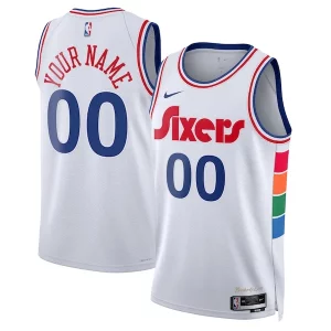 Philadelphia 76ers Nike Unisex Luxueux 2024/25 Custom Swingman Jersey City Edition White