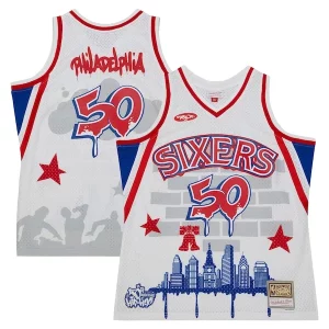 Philadelphia Admirable 76ers x Tats Cru Hardwood Classics Fashion Jersey White