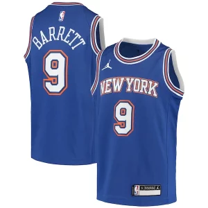 RJ Barrett New York Exceptionnel Knicks Jordan Brand Youth 2020/21 Swingman Player Jersey Statement Edition Blue