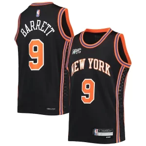 RJ Barrett New York Knicks Nike Youth 2021/22 Swingman Jersey City Edition Vibrant Black