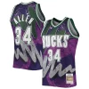 Ray Allen Captivant Milwaukee Bucks Hardwood Classics 2000/01 Hyper Hoops Swingman Jersey Purple
