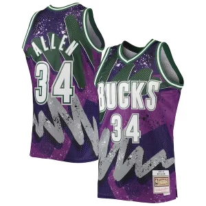 Ray Allen Captivant Milwaukee Bucks Hardwood Classics 2000/01 Hyper Hoops Swingman Jersey Purple