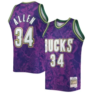Ray Allen Gracieux Milwaukee Bucks Hardwood Classics 2000/01 Lunar New Year Swingman Jersey Purple
