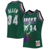 Ray Allen Milwaukee Bucks 1996/97 Hardwood Classics NBA 75th Confortable Anniversary Diamond Swingman Jersey Green