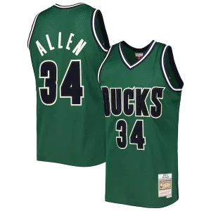Ray Allen Milwaukee Bucks 2000/01 Hardwood Classics Off Court Swingman Jersey Hunter Bold Green