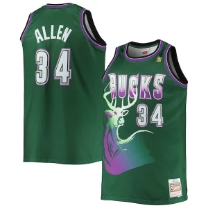Ray Allen Milwaukee Bucks Big Stylish & Tall 1996/97 Hardwood Classics Swingman Jersey Hunter Green