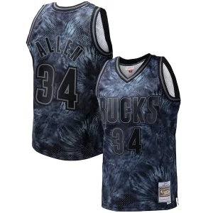 Ray Allen Milwaukee Bucks Hardwood Classics 1996/97 Tie Dye Swingman Jersey Black Notable