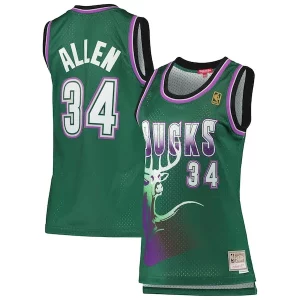 Ray Allen Milwaukee Classique Bucks Women's 1996/97 Hardwood Classics Swingman Jersey Green