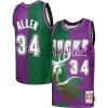 Ray Allen Milwaukee Éclatant Bucks Hardwood Classics 1996/97 Split Swingman Jersey Green/Purple