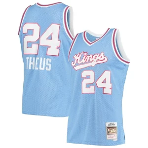 Reggie Theus Élégant Sacramento Kings 1985/86 Hardwood Classics Swingman Jersey Light Blue