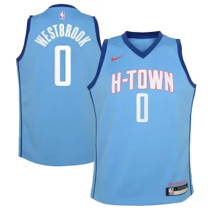 Russell Haut de gamme Westbrook Houston Rockets Nike Youth 2020/21 Swingman Jersey Blue City Edition