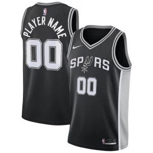 San Antonio Gracieux Spurs Nike Swingman Custom Jersey Black Icon Edition