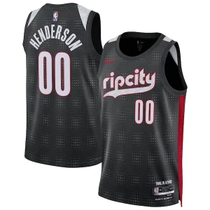 Scoot Henderson Portland Trail Blazers Nike Unisex 2024/25 Swingman Player Jersey City Edition Admirable Black