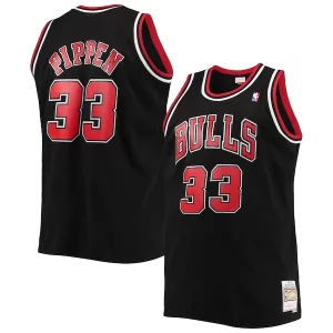 Scottie Pippen Chicago Bulls Big & Tall Hardwood Authentique Classics Swingman Jersey Black/Red