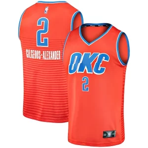 Shai Gilgeous Alexander Vibrant Oklahoma City Thunder Fast Break Team Replica Jersey Statement Edition Orange