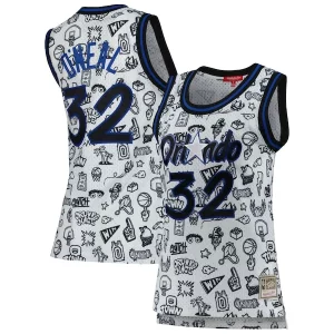 Shaquille Éclatant O'Neal Orlando Magic Women's 1994 Doodle Swingman Jersey White