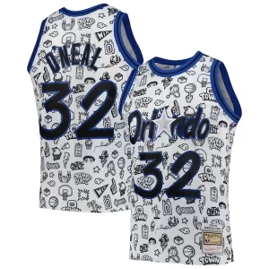 Shaquille O'Neal Distingué Orlando Magic 1994/95 Hardwood Classics Doodle Swingman Player Jersey White