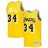 Shaquille O'Neal Los Angeles Lakers 1996/97 Hardwood Classics Éclatant Off Court Swingman Jersey Yellow