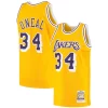 Shaquille O'Neal Los Angeles Lakers 1996/97 Hardwood Exceptionnel Classics Authentic Jersey Gold