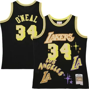 Shaquille O'Neal Los Angeles Lakers 1996/97 Swingman Sidewalk Sketch Jersey Black Exclusif