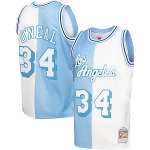 Shaquille O'Neal Los Angeles Lakers Hardwood Classics 1996/97 Split Swingman Incontournable Jersey Powder Blue/White